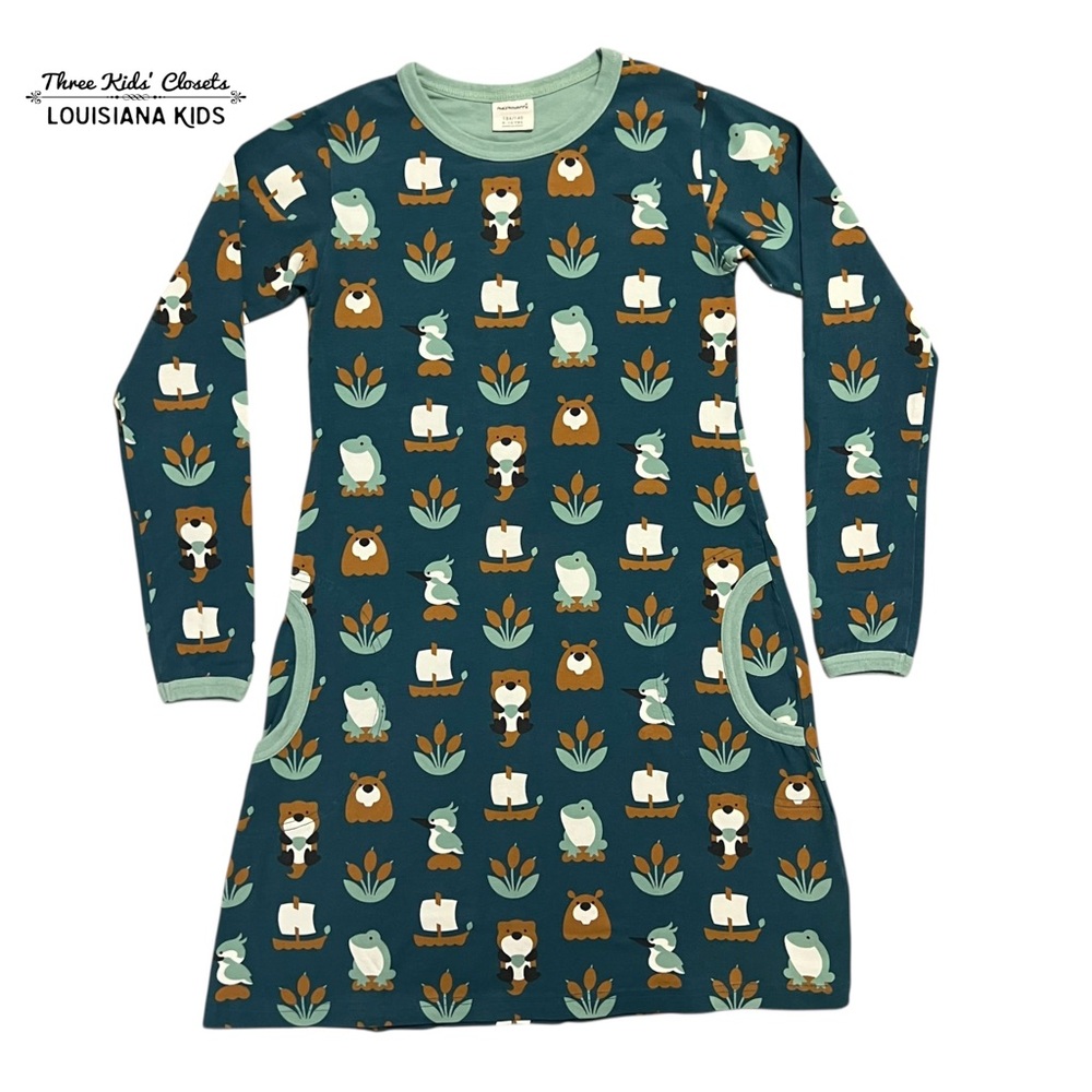Maxomorra 9-10Y Organic Lake Life Dress
